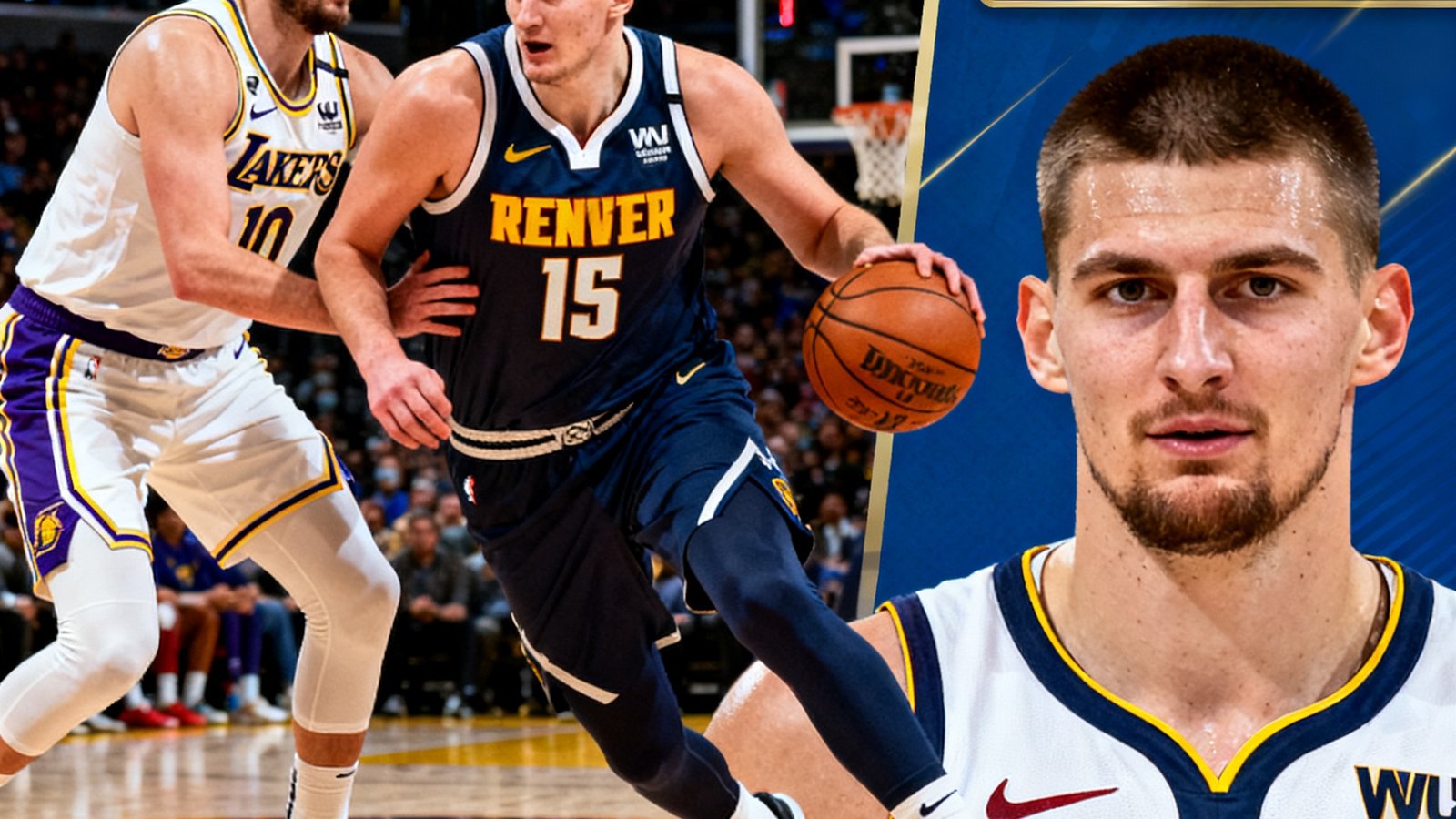 懂球体育NBA回放：湖人vs掘金，约基奇砍下三双，5分钟精华集锦